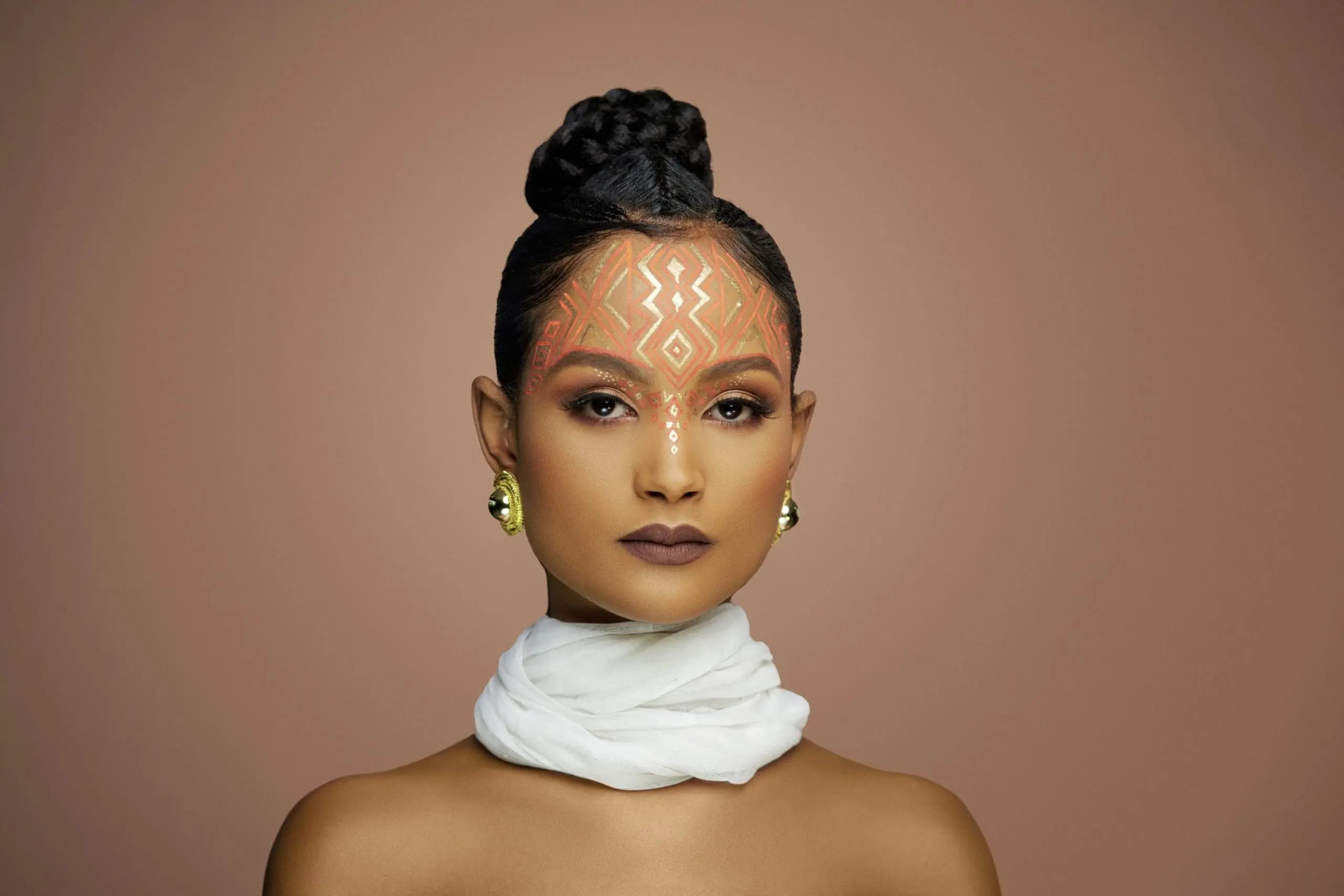 Model with elegant hairstyle